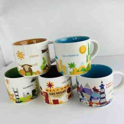 Starbucks Lot of 5 You Are Here Mugs Texas Illinois Washington NC California - Sold on eBay Dec 19, 2021 for $64.99