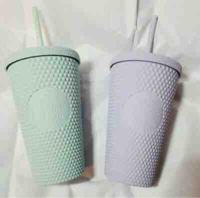Starbucks Lilac and Mint Studded Matte Grande Holiday 2021 Tumblers BUNDLE - Sold on eBay Dec 20, 2021 for $64.99