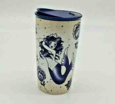 Starbucks 2015 Ceramic Tattoo Tumbler Mermaid Roses Anchor With Lid 12 Oz. EUC - Sold on eBay Jan 09, 2022 for $64.99