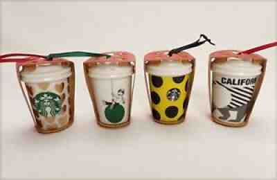 Starbucks Mini Coffee Mug/Cup Ceramic Christmas Ornaments Lot of 4 Free Ship! - Sold on eBay Jan 26, 2022 for $64.99