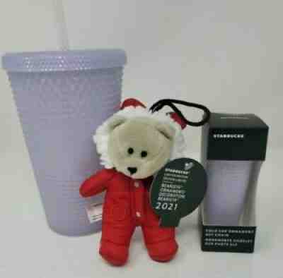 Starbucks 2021 Studded Winter Icy Lilac Bling Cup 16oz bear and Ornament lot x3 - Sold on eBay Feb 04, 2022 for $64.99