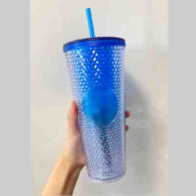 Starbucks Korea Summer LIMITED 2021 Shine Blue Bling Studded Cold Cup 24oz - Sold on eBay Jan 25, 2022 for $64.97