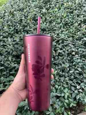 NEW Starbucks Fall 2020 Plum Rose Stainless Steel Tumbler 24oz Halloween cup - Sold on eBay Jan 05, 2022 for $64.95