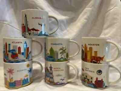 Lot of (7) Starbucks You Are Here Collection Mugs Southern States & Cities - Sold on eBay Feb 20, 2022 for $109.00