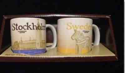 Starbucks Stockholm Sweden Icon Demitasse Mug Set Dalecarlian Horse Dale Pony