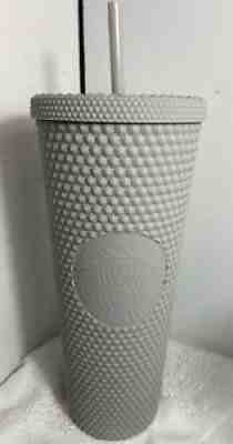 NWT STARBUCKS TUMBLER 24 oz cup Studded Cool Grey Matte Soft Touch Venti - Sold on eBay Feb 21, 2022 for $99.99