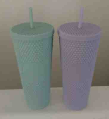*NEW* Starbucks Holiday 2021 Lilac and Mint Studded 24oz. Matte Tumbler PAIR! - Sold on eBay Feb 20, 2022 for $99.00