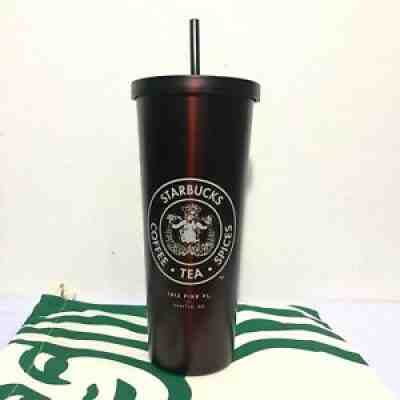 Starbucks Stainless Tumbler Venti 24 Oz. Pike Place Cold Cup Wine Red Glossy - Sold on eBay Feb 07, 2022 for $94.00