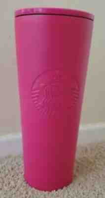 STARBUCKS 2018 BARBIE Hot Pink Matte TUMBLER 24oz.STAINLESS STEEL EMBOSSED SIREN - Sold on eBay Feb 21, 2022 for $89.99