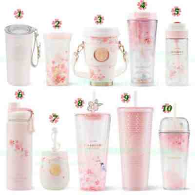 Starbucks 2022 China Sakura Studded Diamond Tumbler Glass Straw Cup Collection - Sold on eBay Feb 21, 2022 for $55.99