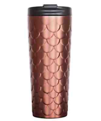 NWT 2017 Starbucks Holiday COPPER SCALES Stainless Tumbler Coffee Cup Rose Gold - Sold on eBay Jan 16, 2022 for $79.99