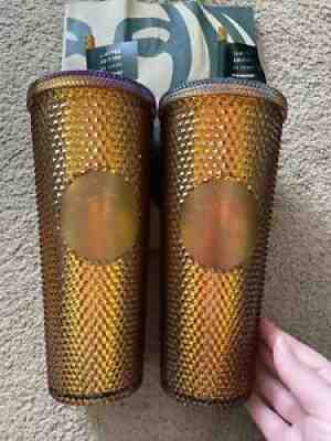 2 Starbucks 50Th Anniversary Venti Gold Studded Tumbler New 2021 - Sold on eBay Feb 06, 2022 for $75.00