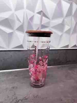 Starbucks Cherry Blossom Sakura Double Wall Glass Cup & Real Wooden Top - Sold on eBay Feb 14, 2022 for $75.00