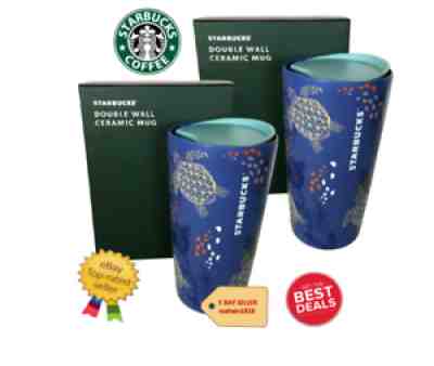 Starbucks 2021 Hawaii Collection 12oz Blue Sea Turtle Moon Double Walled  Ceramic Tumbler