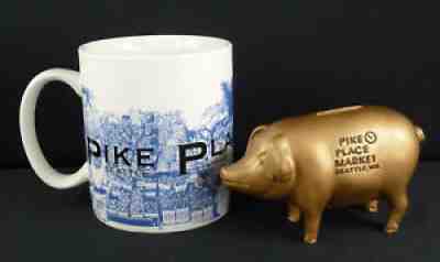 2002 STARBUCKS Pike Place Market Seattle Coffee Mug + Pig Coin Bank - Sold on eBay Jan 04, 2022 for $69.99