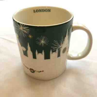 Starbucks RARE London UK Christmas Holiday Green Relief Coffee Tea Mug Cup 18 oz - Sold on eBay Feb 24, 2022 for $125.00