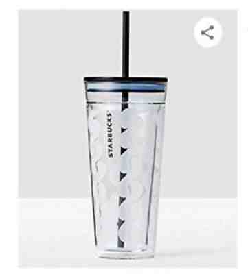 2017 Starbucks 20oz clear glass cable knit tumbler NEW double wall venti - Sold on eBay Feb 22, 2022 for $75.00