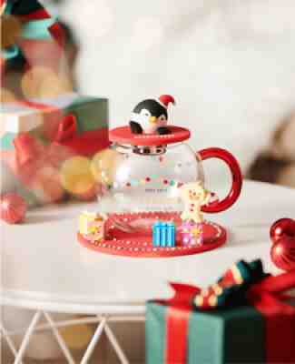 Starbucks 21 Christmas Mug Surprise Penguin Gift Box Glass W/ Coaster&Lid 14oz - Sold on eBay Dec 26, 2021 for $69.99