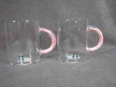 STARBUCKS 2022 PINK LOVE Valentine's Day CONFETTI HANDLE GLASS MUGS- LOT 2- NEW - Sold on eBay Feb 09, 2022 for $69.95