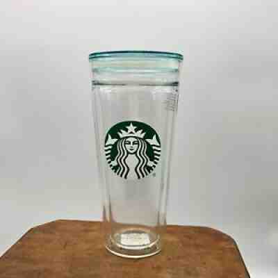 2017 Starbucks Clear Glass 20oz Venti Green Siren Tumbler w/ Lid Double Walled - Sold on eBay Feb 19, 2022 for $68.99