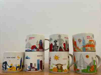 Starbucks mugs Lot Of 7 You Are Here NR - Sold on eBay Dec 01, 2021 for $66.00