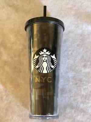 Starbucks Graffiti NYC New York City Black Ceramic Travel Mug/Tumbler 2015  RARE