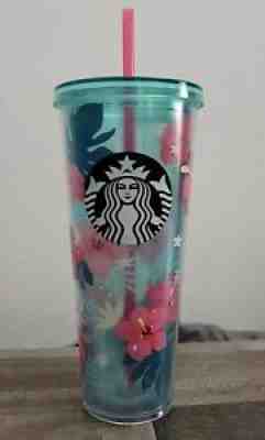 Starbucks Korea 2018 Year Summer Floral Hibiscus Cold Cup Tumbler 710ml ~ EUC - Sold on eBay Mar 13, 2022 for $524.99