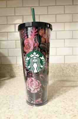 STARBUCKS - ban.dÅ Midnight Floral Tumbler Cold Cup Venti 24oz