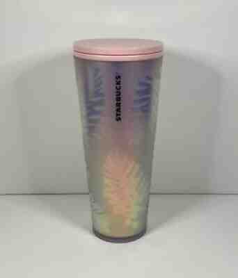 STARBUCKS - Pink Pinecone Iridescent Venti Cup Tumbler Holiday Holographic Cup