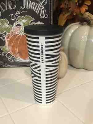 STARBUCKS Black White ZEBRA STRIPE VENTI Cold TUMBLER 24oz NO STRAW Matte RARE! - Sold on eBay Mar 04, 2022 for $200.00
