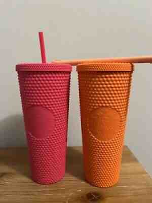 Starbucks Bling Ruby Pink and 2022 CNY Orange Matte Studded Tumblers BNWT - Sold on eBay Mar 08, 2022 for $200.00