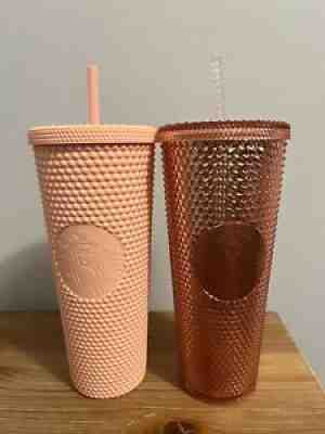 Starbucks 2019 Rose Gold and 2020 Bling Pink Studded Tumblers - Sold on eBay Mar 10, 2022 for $200.00