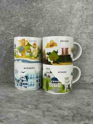 4 Starbucks Mugs YAH 14oz Greece, Athens, Mykonos, Corfu Box & SKU - Sold on eBay Mar 10, 2022 for $179.90