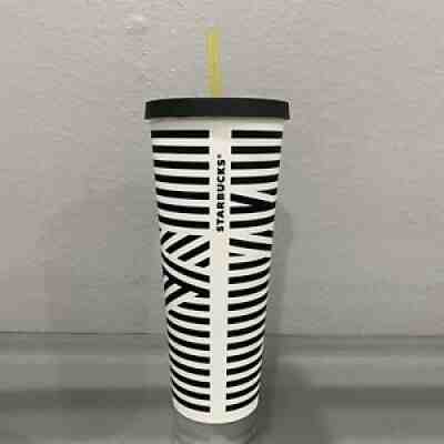 Starbucks READ Black White ZEBRA STRIPE VENTI Cold Cup TUMBLER 24oz RARE - Sold on eBay Mar 01, 2022 for $169.97