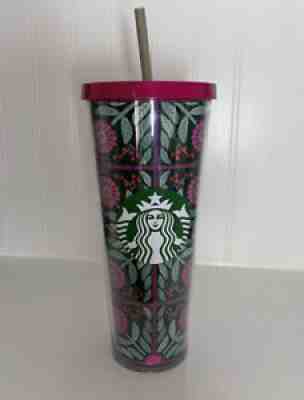 STARBUCKS Pink Fuschia Flower Venti 24oz Tumbler Arendelle Ana EUC - Sold on eBay Feb 27, 2022 for $165.10