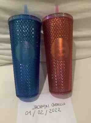 STARBUCKS TUMBLER STUDDED Bling Cup Valentine Pink & Blue Indonesia 2k21 Bundle - Sold on eBay Mar 04, 2022 for $151.00