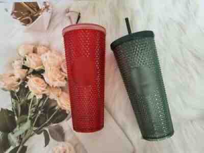 Starbucks Korea Holy green /Red +Victory Pink /Green bling stud cold cup 710ml - Sold on eBay Feb 28, 2022 for $150.00