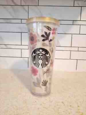 Rare 2014 Floral Pattern Starbucks Tumbler 24oz Cold Cup - Sold on eBay Mar 08, 2022 for $150.00