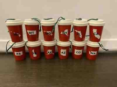 Starbucks 2016 50 State Red Cup Ornament Collection: Set Of 12 - Sold on eBay Mar 12, 2022 for $150.00