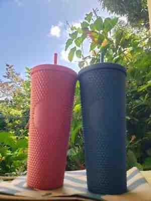 Starbucks Mexico Navy Blue & Berry Brick Matte Studded Tumbler SET - Sold on eBay Feb 27, 2022 for $149.99