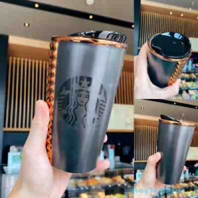 Rare Double-deck Ceramic Cup Black Mermaid Bronze Rivets Starbucks 12oz - Sold on eBay Mar 15, 2022 for $149.99