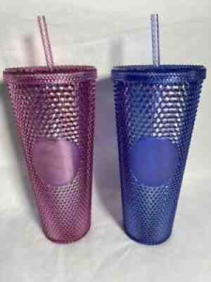 Disney World Starbucks 50th Anniversary Studded 24oz Tumbler Blue & Pink Lot - Sold on eBay Feb 28, 2022 for $149.00