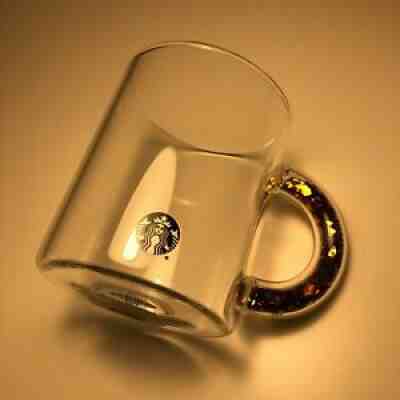 Starbucks AUTHENTIC Glass Mug Gold Glitter on handle 12oz Rare NEW Christmas - Sold on eBay Mar 07, 2022 for $145.00