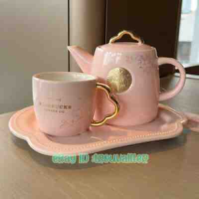 Starbucks 2022 China Sakura Ceramic Teapot 20oz & Mug 5oz Saucer Cup Gift Set - Sold on eBay Mar 03, 2022 for $132.99