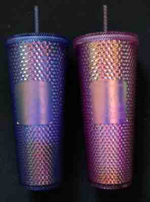 Walt Disney World Starbucks 50th Anniversary Geometric Blue & Pink Tumblers - Sold on eBay Feb 27, 2022 for $129.99