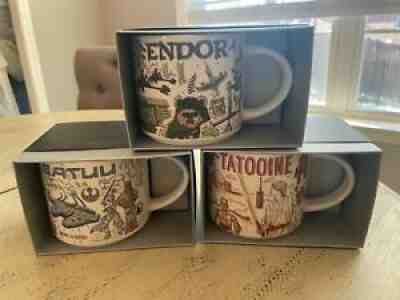 STARBUCKS STAR WARS SET BEEN THERE SERIES MUG NEW BATUU ENDOR TATTOOINE - Sold on eBay Mar 20, 2022 for $174.99