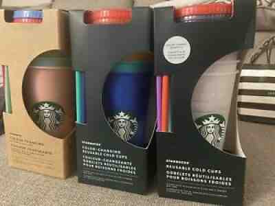 3 Sets (including original set) Of Starbucks Reusable Color Changing Cold Cups - Sold on eBay Mar 24, 2022 for $120.00