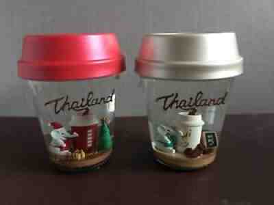 Starbucks THAILAND Elephant Snow Globe Set Green & Red Apron Holiday NEW-no card - Sold on eBay Mar 04, 2022 for $112.99