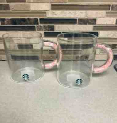 TWO Starbucks Valentines 2022 Pink Heart Glitter Confetti Handle Glass Mugs HTF - Sold on eBay Mar 13, 2022 for $99.99