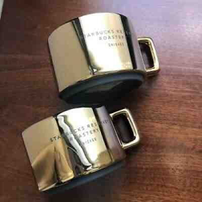 Starbucks Coffee Reserve Roastery  ??Chicago ? Gold 10oz. Mug 2018 (Set of 2) - Sold on eBay Mar 08, 2022 for $99.97